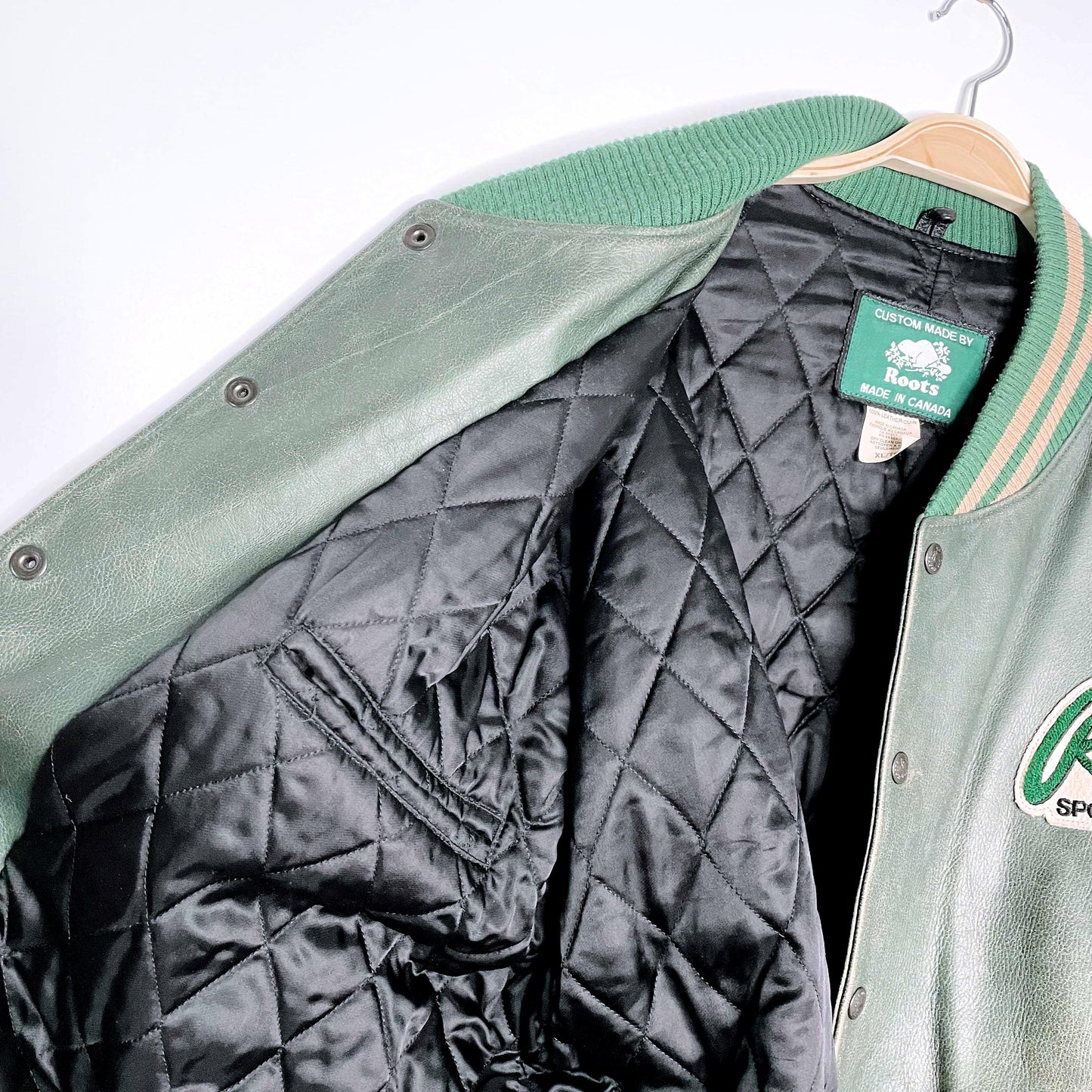 vintage roots x ford distressed leather bomber jacket