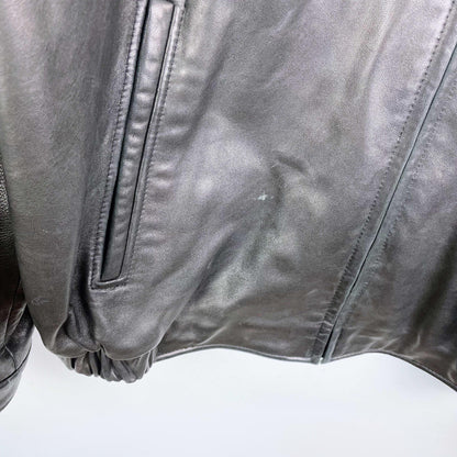 vintage butter leather bomber jacket