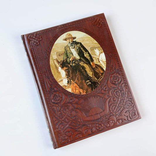 vintage 70s tooled leather book 'the old west' - the gunfighters