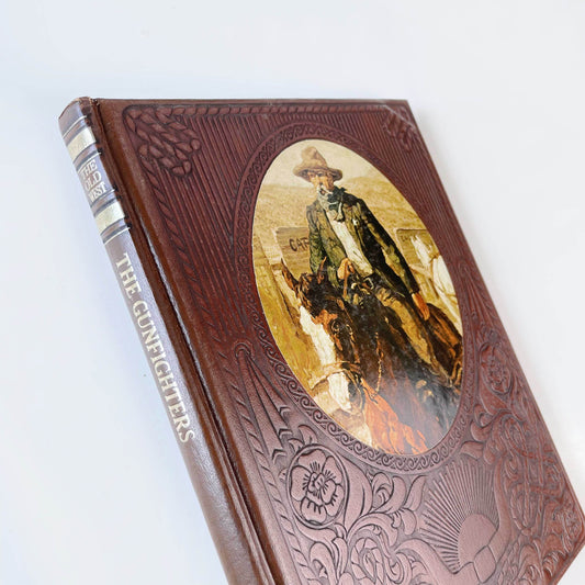 vintage 70s tooled leather book 'the old west' - the gunfighters