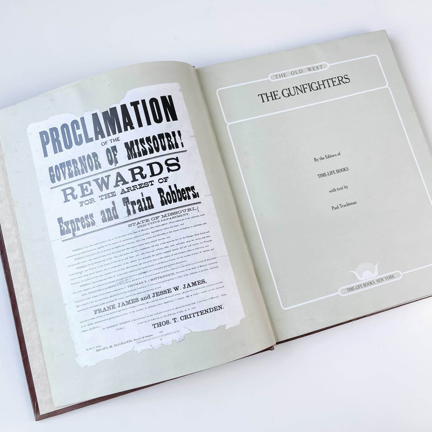 vintage 70s tooled leather book 'the old west' - the gunfighters