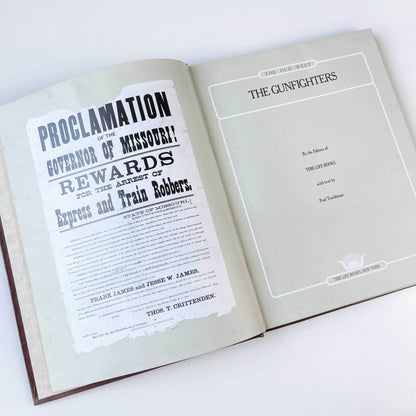 vintage 70s tooled leather book 'the old west' - the gunfighters