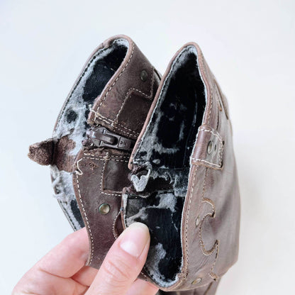 sergio banana heeled western leather boots