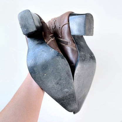 sergio banana heeled western leather boots