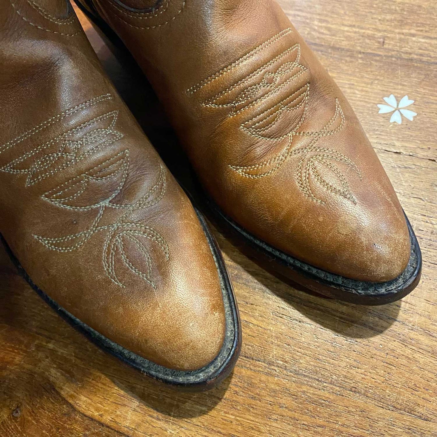 vintage boulet rio grande leather cowboy boots - size 5