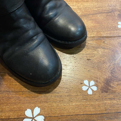 fiorentini + baker heeled leather moto boots - size 40