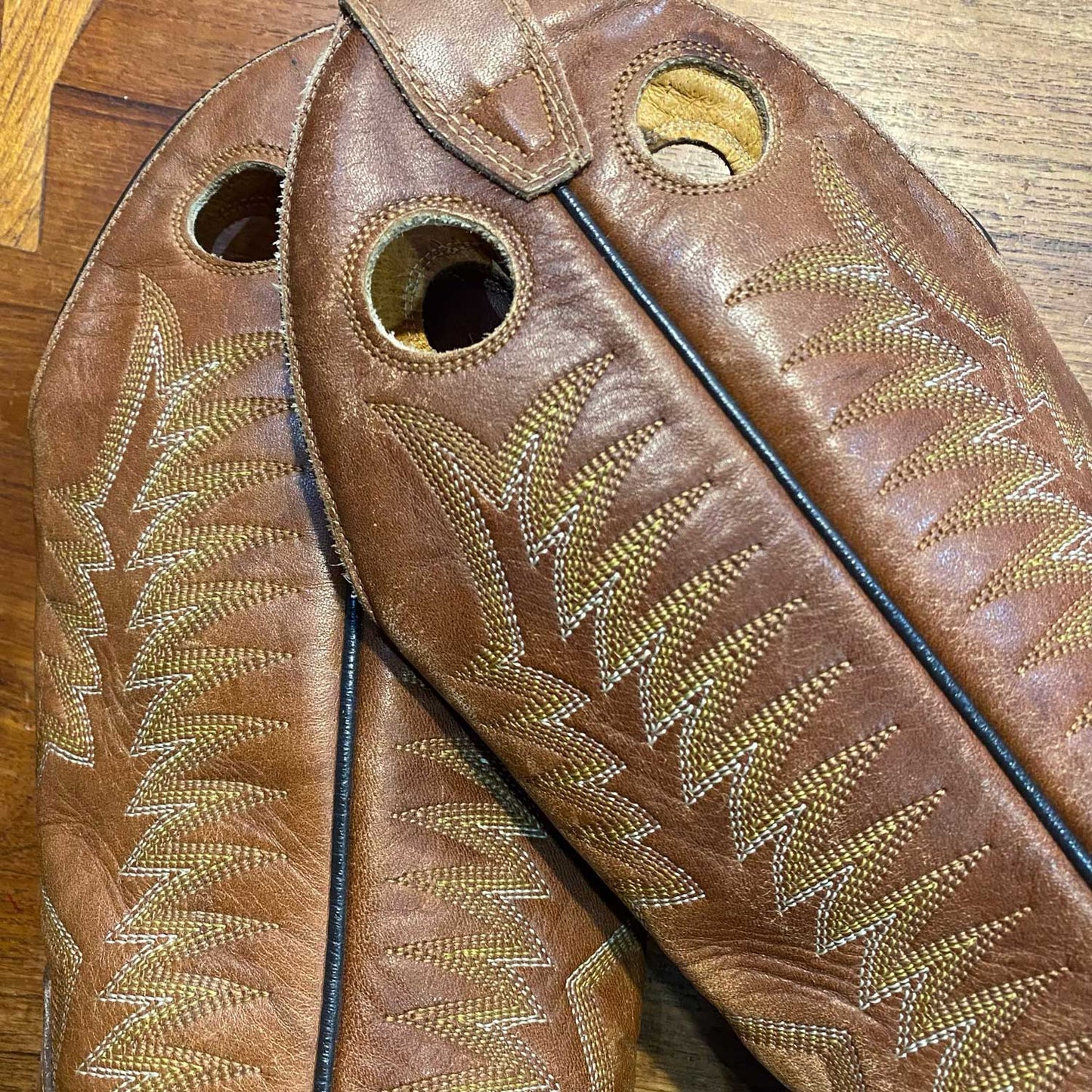 vintage boulet rio grande leather cowboy boots - size 5