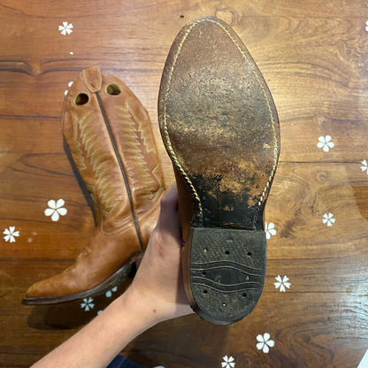 vintage boulet rio grande leather cowboy boots - size 5