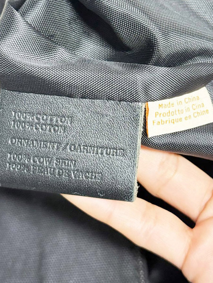 boss orange leather detail canvas messenger bag | hugo boss - good market thrift store