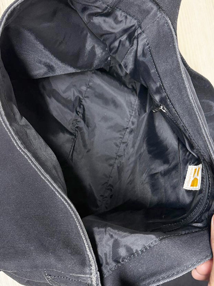 boss orange leather detail canvas messenger bag | hugo boss - good market thrift store