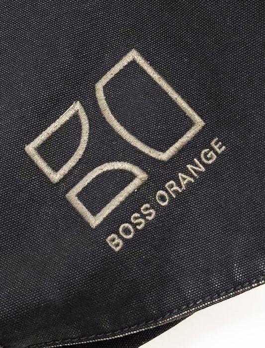 boss orange leather detail canvas messenger bag | hugo boss - good market thrift store