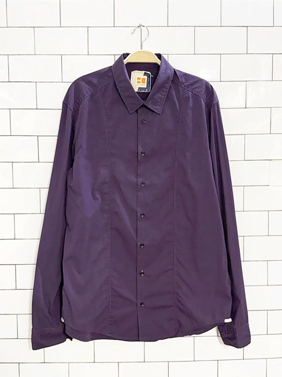 boss orange striped full button shirt | hugo boss - good market thrift store