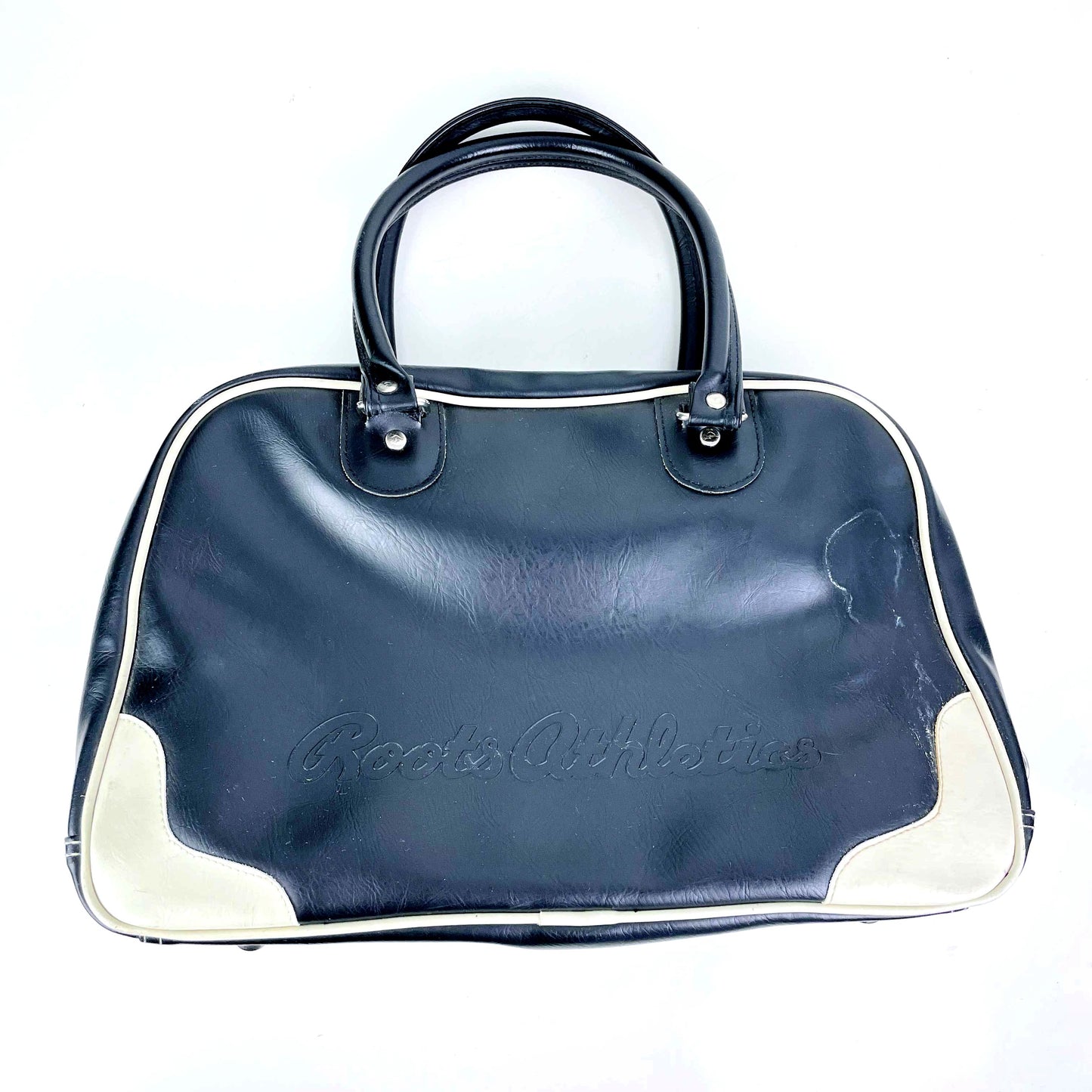 vintage 00s roots faux leather retro bowling bag