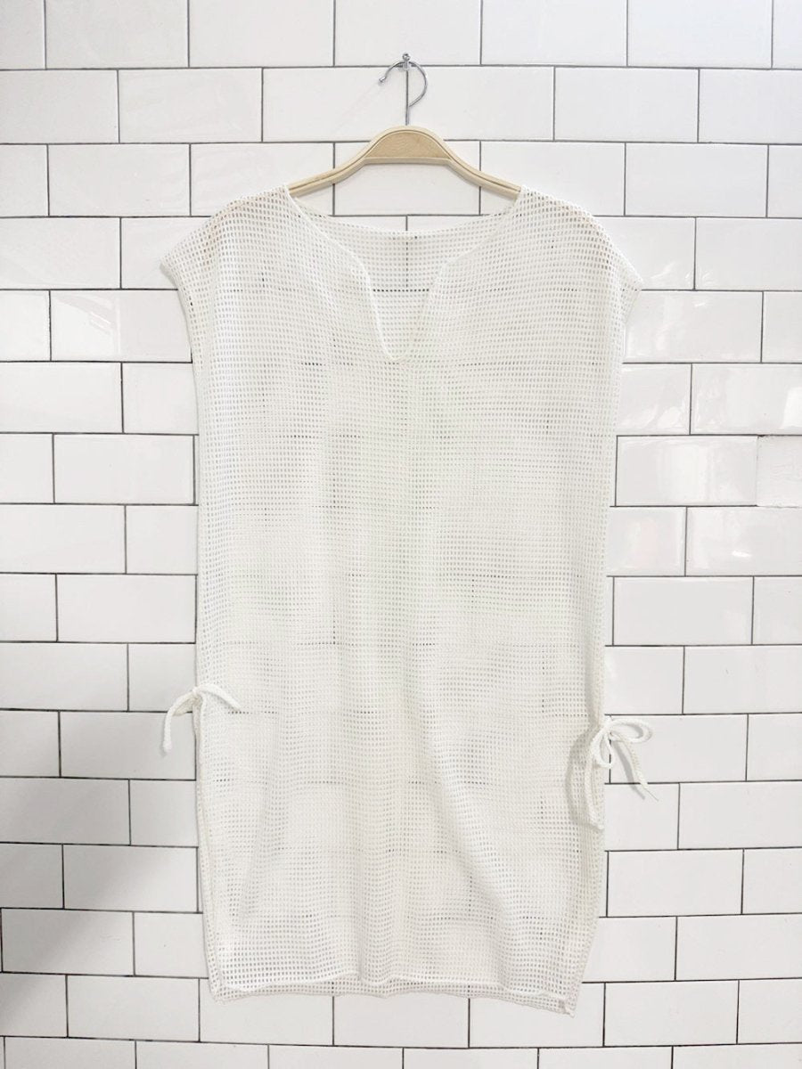 boxy mesh side tie beach cover - up - good market thrift store