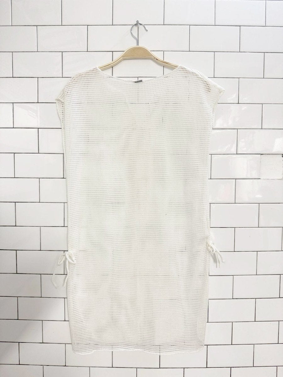boxy mesh side tie beach cover - up - good market thrift store