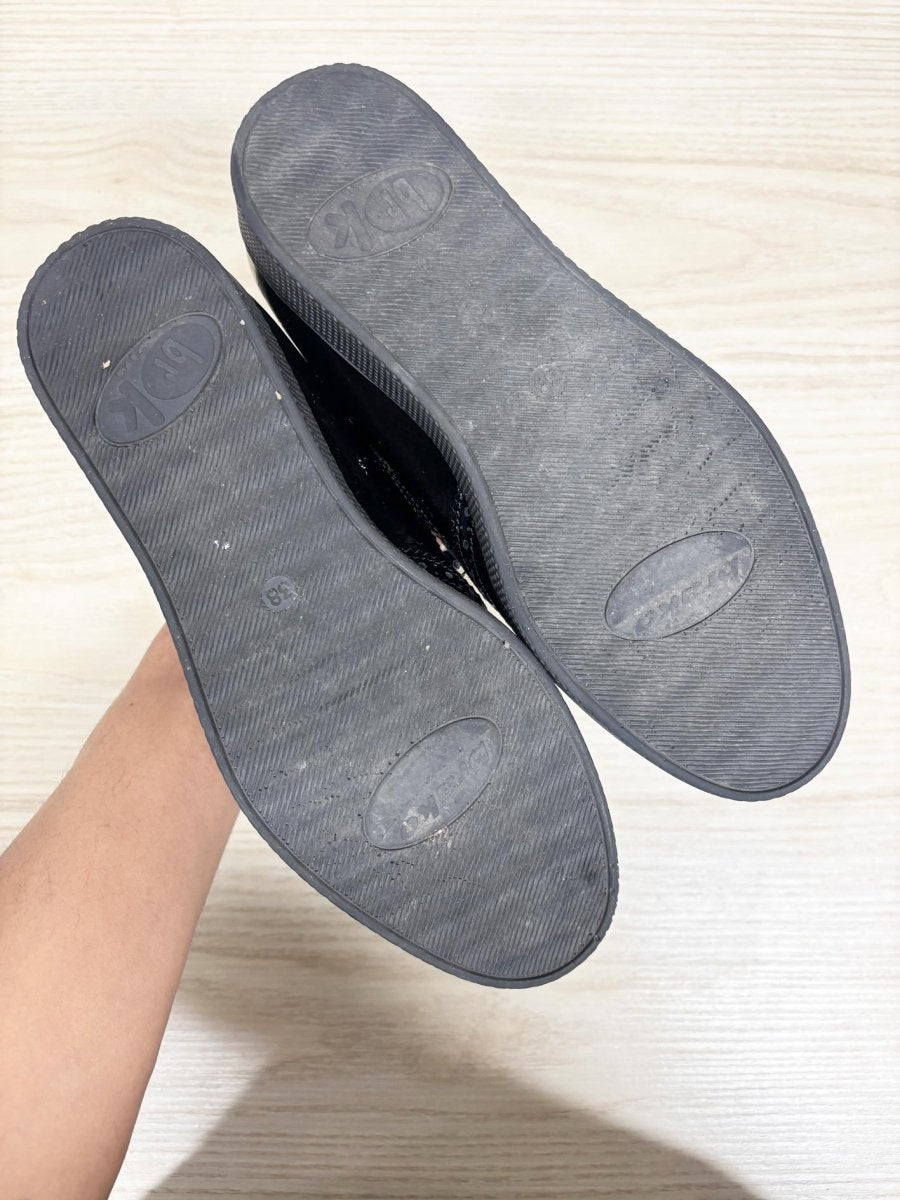 braco patent leather platform brogue shoes - good market thrift store