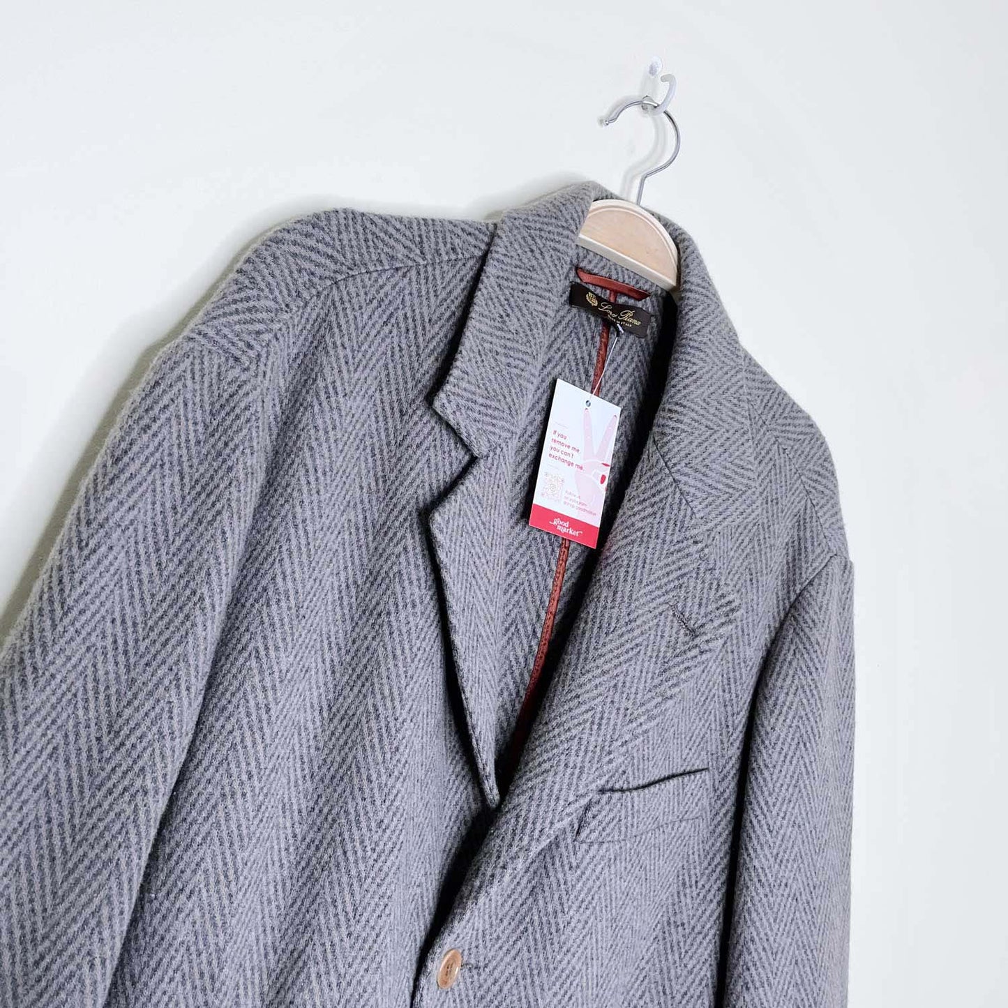 loro piana cashmere herringbone sport jacket - size 56 EU