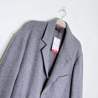 loro piana cashmere herringbone sport jacket - size 56 EU
