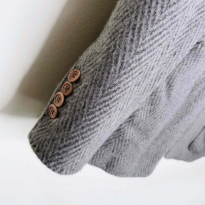 loro piana cashmere herringbone sport jacket - size 56 EU