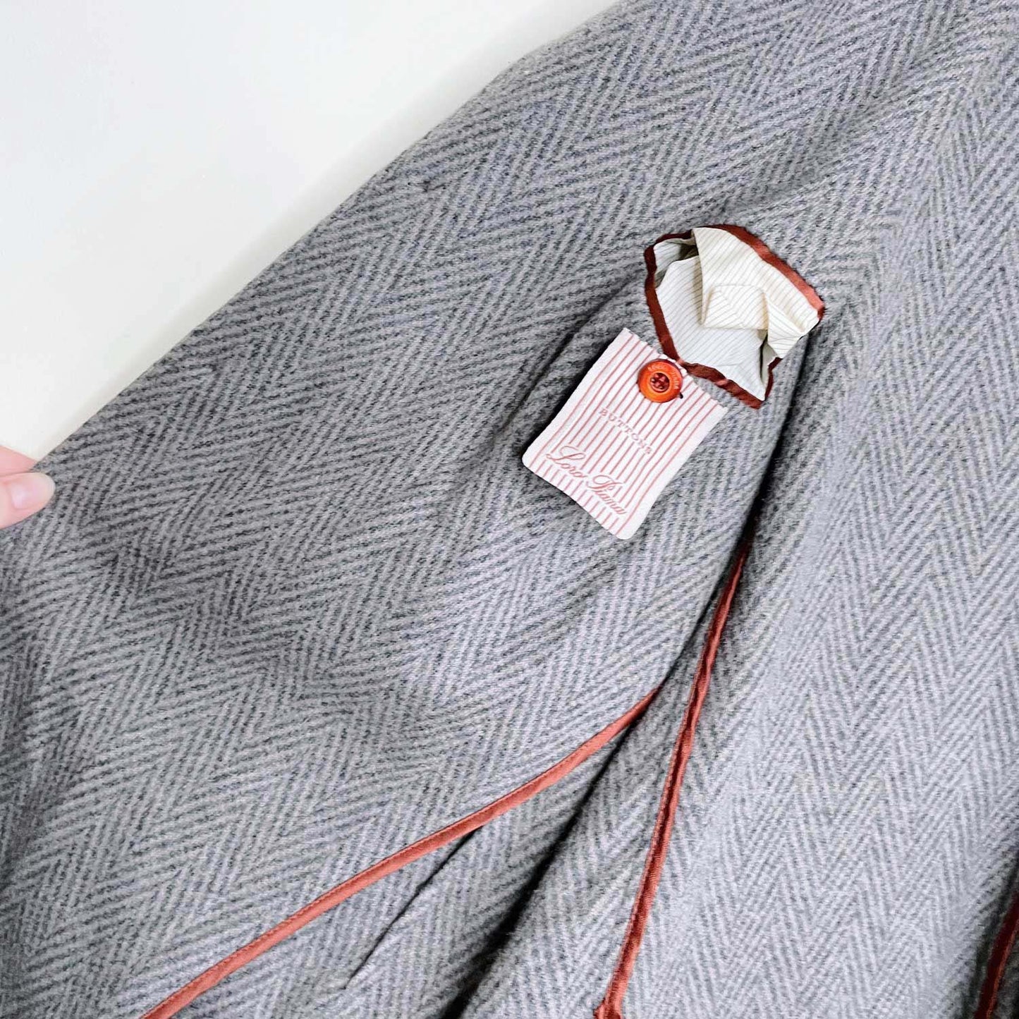 loro piana cashmere herringbone sport jacket - size 56 EU