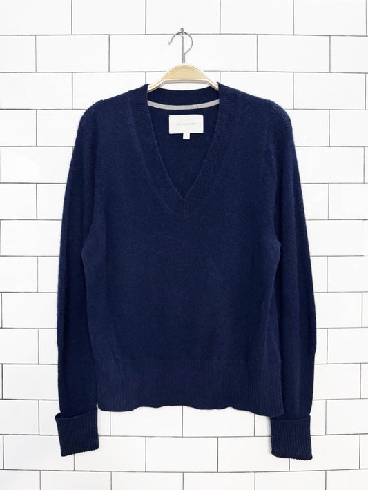 brochu walker 100% cashmere v-neck knit sweater - good market thrift store