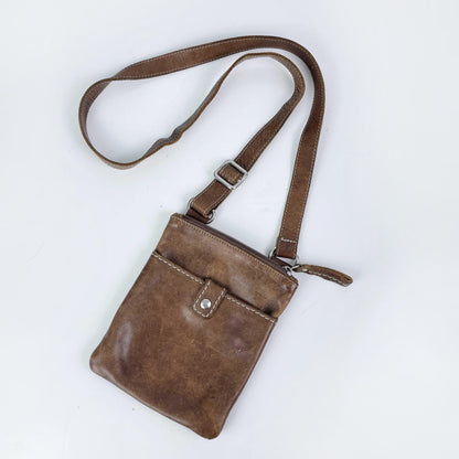 vintage roots pebbled leather villager bag