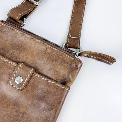 vintage roots pebbled leather villager bag