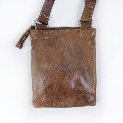 vintage roots pebbled leather villager bag