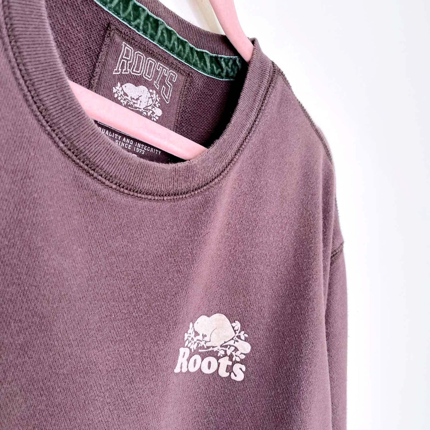 vintage 00s roots brown crew - size large