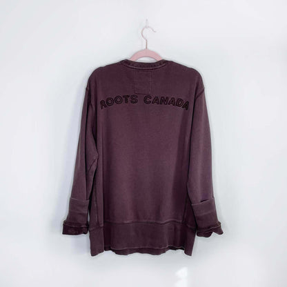 vintage 00s roots brown crew - size large
