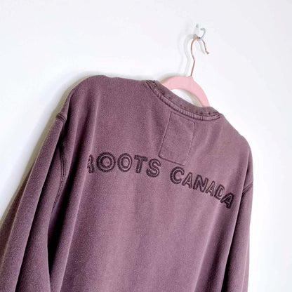 vintage 00s roots brown crew - size large