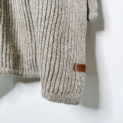 roots 2021 brown knit poncho