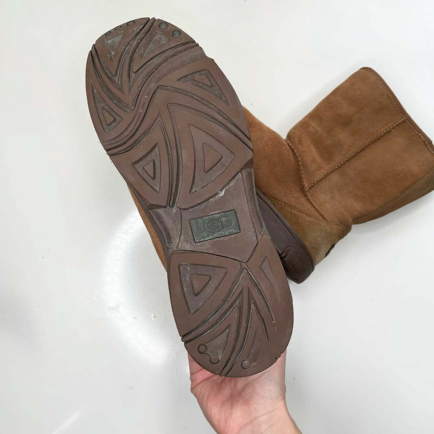 ugg natural brown ultimate sheepskin boots - size 10