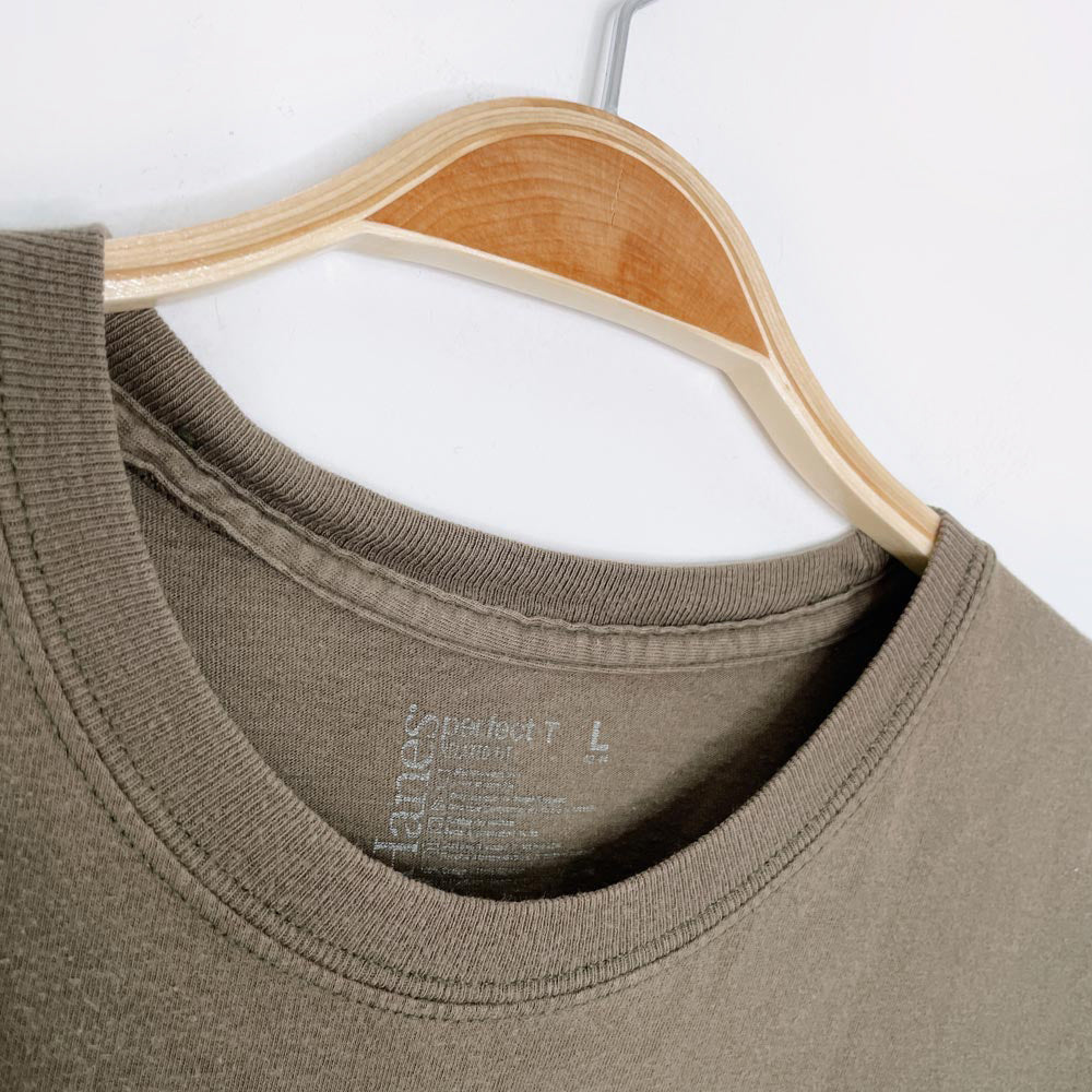 hanes x earth activist pocket tee