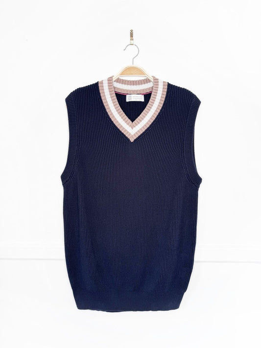brunello cucinelli chunky cotton knit cricket vest | made in Italy - good market thrift store