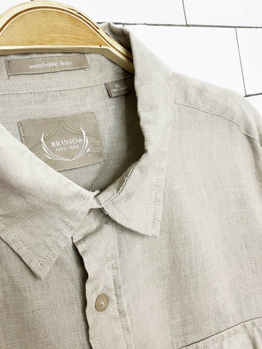 bruno new york 100% linen full button shirt - good market thrift store