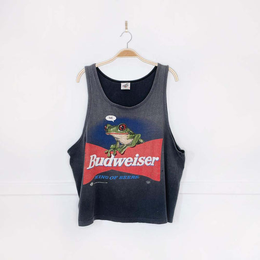 vintage 90s ravens budweiser frog tank - good market thrift store