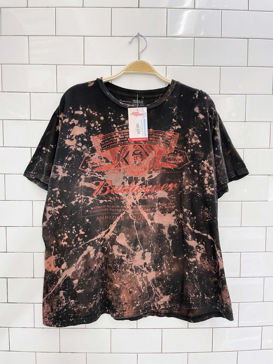 budweiser bleach dye tee
