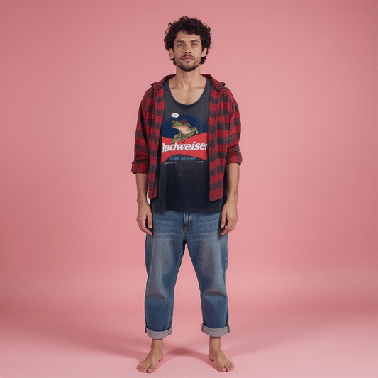 vintage 90s ravens budweiser frog tank - good market thrift store