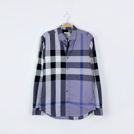 burberry exploded check button down shirt - size small