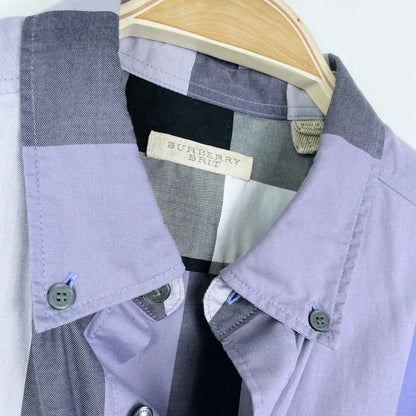 burberry exploded check button down shirt - size small
