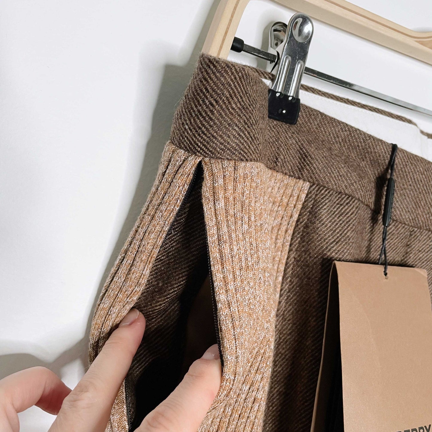 burberry FW2020 runway wool-cashmere split hem trouser