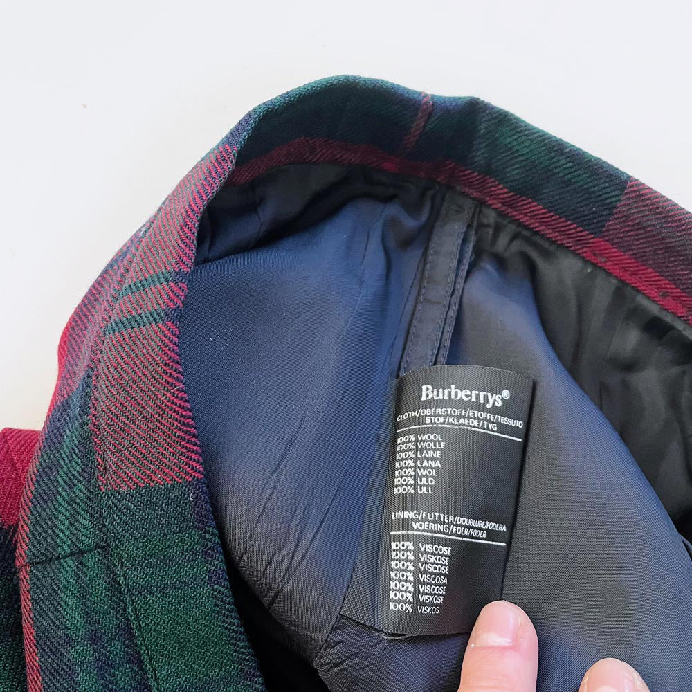 vintage 70s burberrys wool tartan pleated skirt