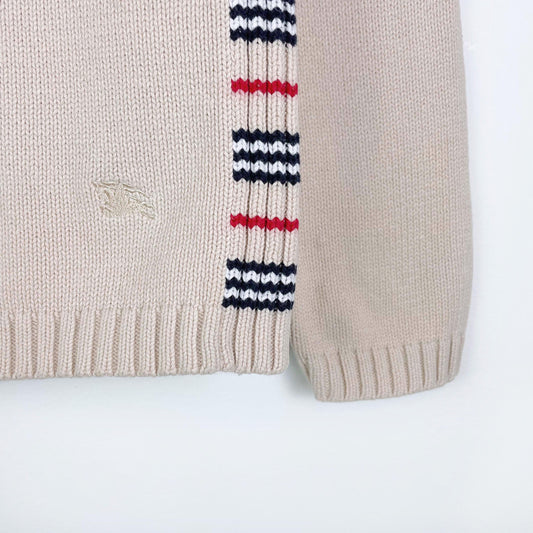 burberry kids zip cardigan nova check trim - size medium