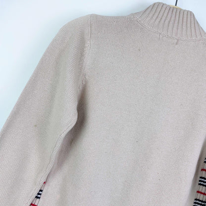 burberry kids zip cardigan nova check trim - size medium