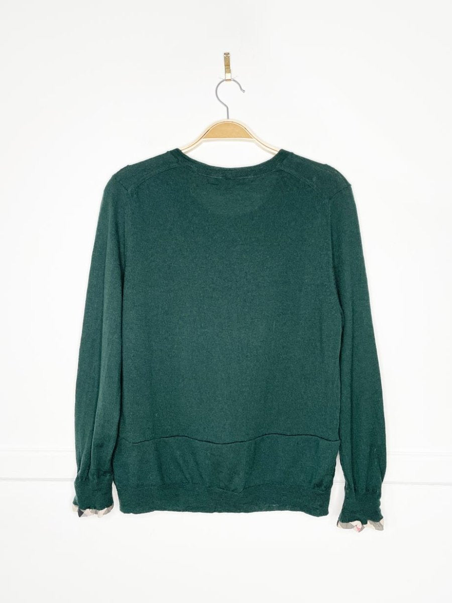 burberry brit 100% merino wool sweater w nova check | rework - good market thrift store