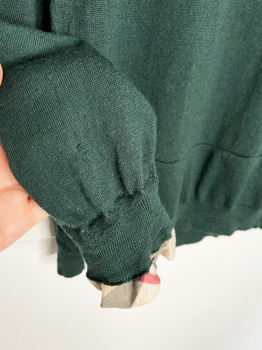 burberry brit 100% merino wool sweater w nova check | rework - good market thrift store