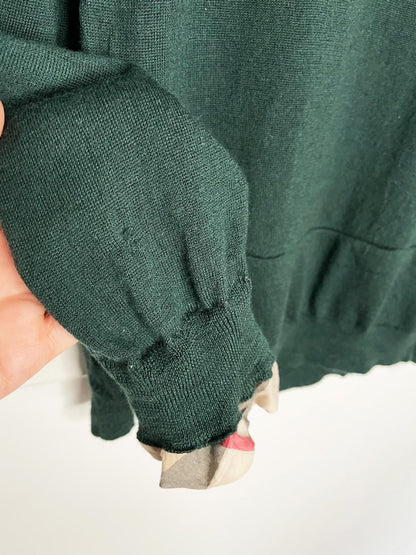 burberry brit 100% merino wool sweater w nova check | rework - good market thrift store