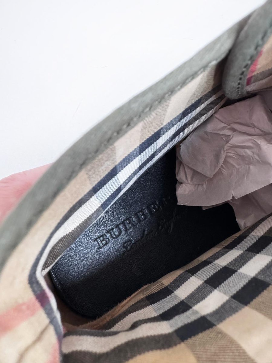 burberry embroidered crest canvas high top sneakers - good market thrift store