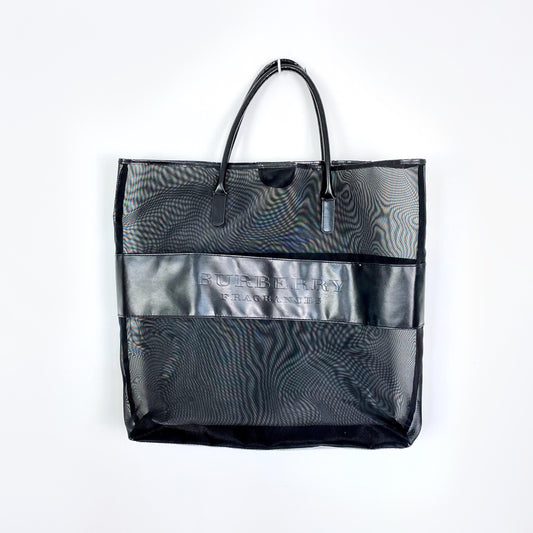 burberry mimimal logo mesh tote